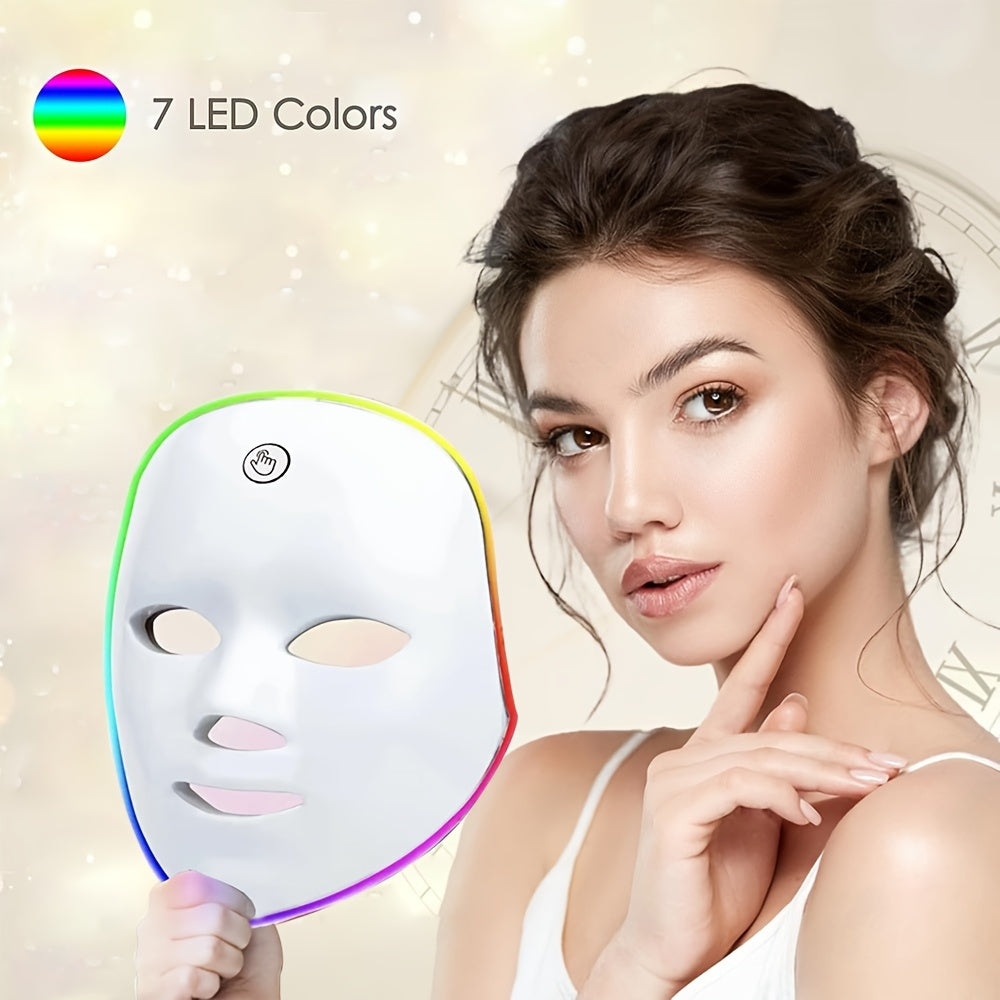 Máscara facial iluminada con 7 colores LED