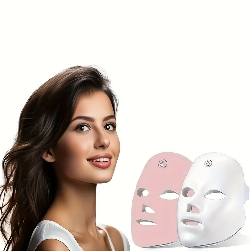 Máscara facial iluminada con 7 colores LED